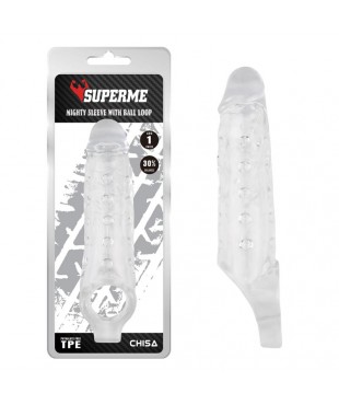 Funda para el Pene con Sujeción para Testículos Mighty Transparente
