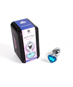 Plug Anal de Metal Corazón Azul Talla S