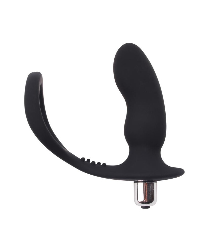 Anillo para el Pene con Plug Anal Negro