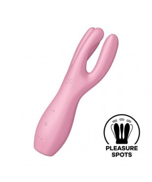 Threesome 3 Lay-on Vibrador 3 Motores Rosa