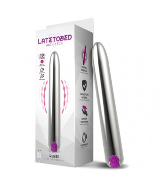 Renee Vibrador 10 Funciones 18,5 cm USB Plata