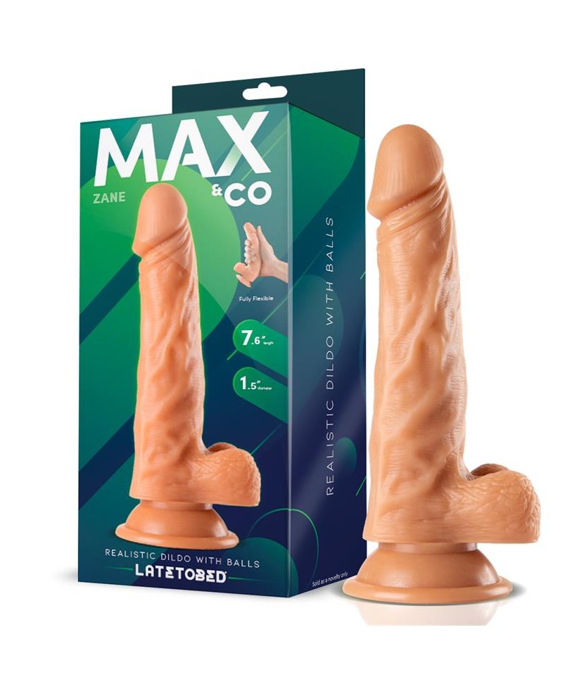 Zane Dildo Realista con Testiculos Natural 76 195 cm