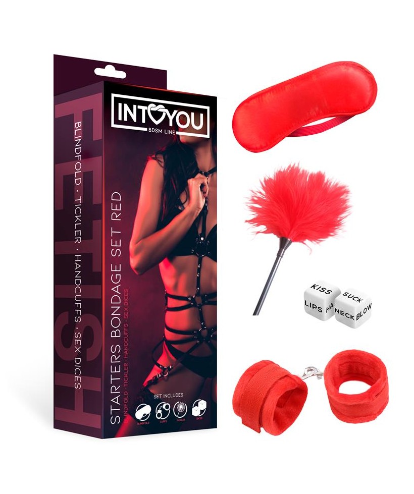 Set de Bondage para Principiantes Starters 4 Piezas Rojo