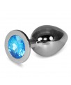 Plug Anal Metal RoseBud Classic con Joya Azul Talla L
