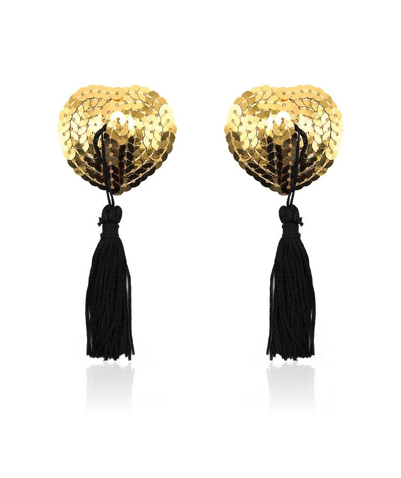 Pezonera de Corazon con Lentejuelas Doradas