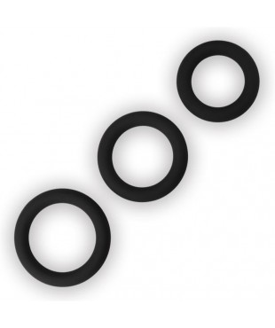 Pack de 3 Anillos para el Pene Power Plus Negro