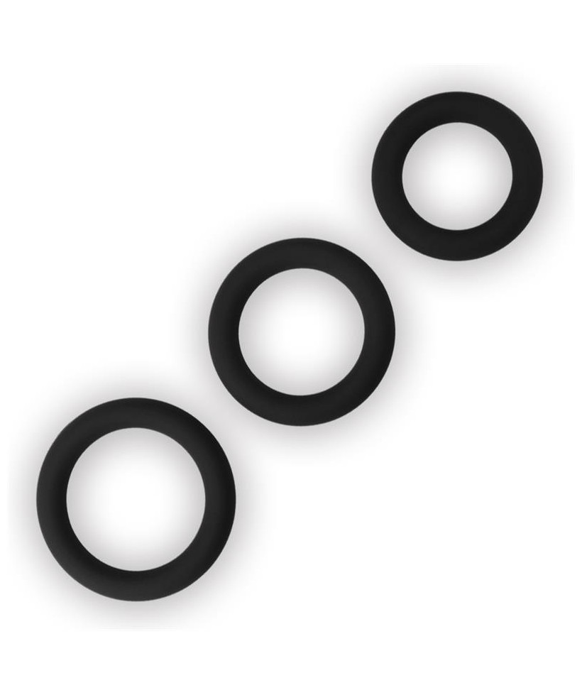 Pack de 3 Anillos para el Pene Power Plus Negro