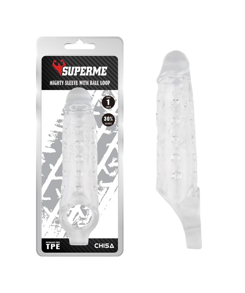 Funda para el Pene con Sujecion para Testiculos Mighty Transparente