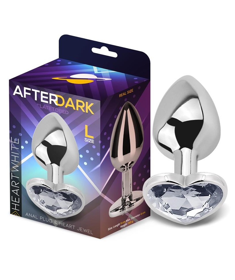 Plug Anal con Joya de Corazon Blanco Talla L