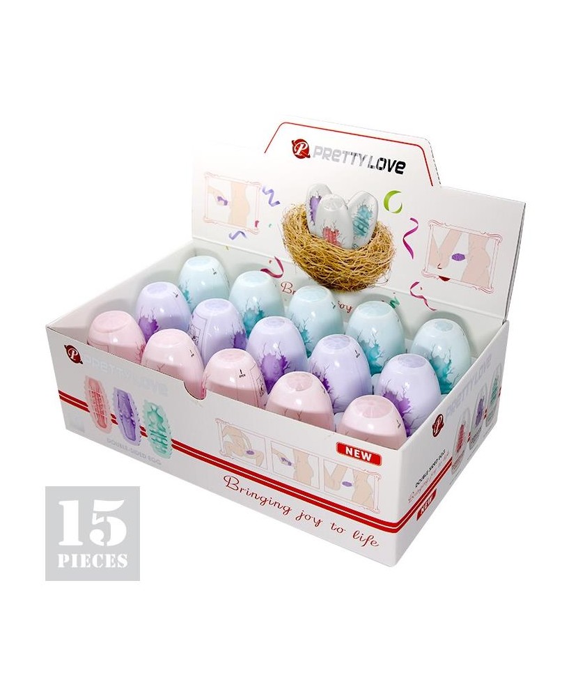 Pack 15 Huevos Masturbadores Doble Texturizado