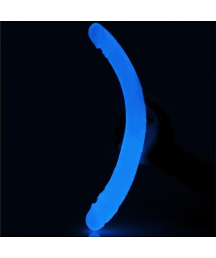 Dildo Doble Lumino 14.5 Luz Azul
