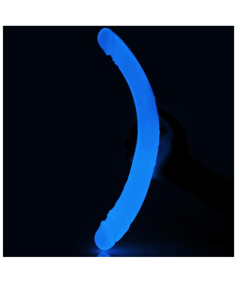 Dildo Doble Lumino 145 Luz Azul