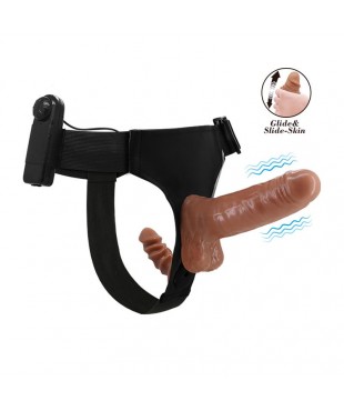 Arnés con Dildo Doble Retractil con Vibración