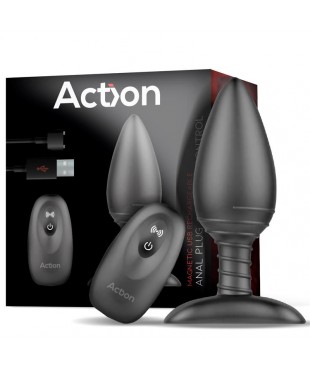 Asher Plug Anal con Control Remoto USB Magnético Negro