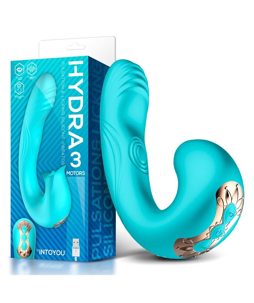 Hydra Vibrador con Pulsacion y Lengua Estimuladora de Clitoris 3 Motores USB