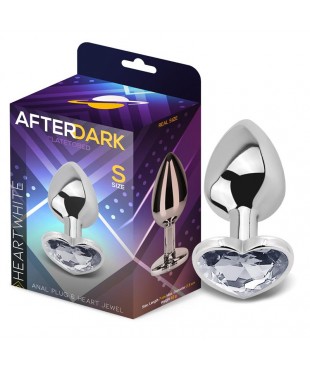 Plug Anal con Joya de Corazón Blanco Talla S