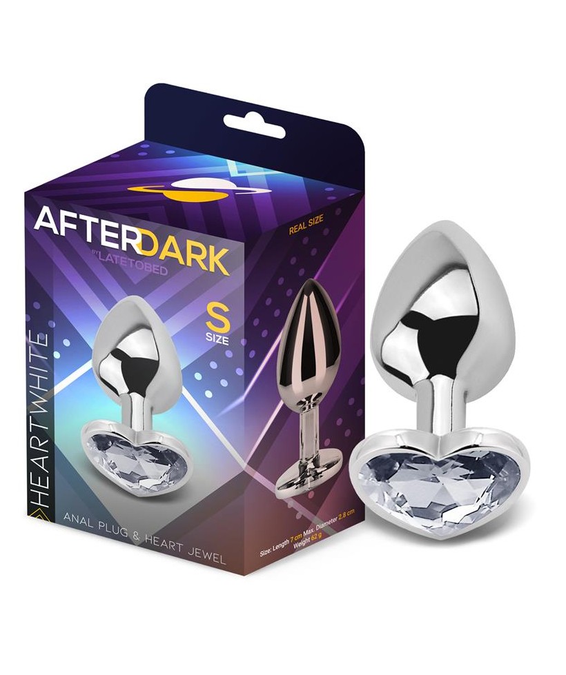 Plug Anal con Joya de Corazon Blanco Talla S