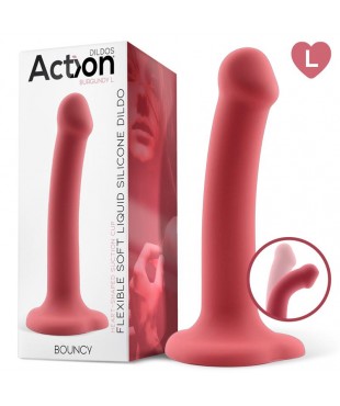 Bouncy Dildo Silicona Líquida Hiper Flexible 7.5 - 19 cm Talla L Burgundy