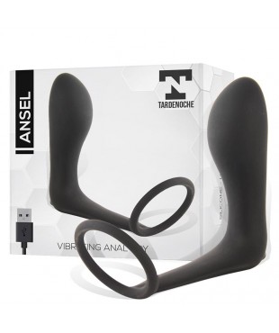 Ansel Plug Anal con Vibración y Anillo USB Silicona