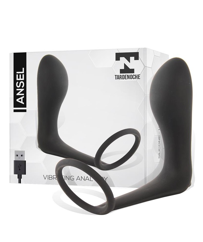 Ansel Plug Anal con Vibracion y Anillo USB Silicona