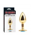 Plug Anal Dorado con Gema Azul