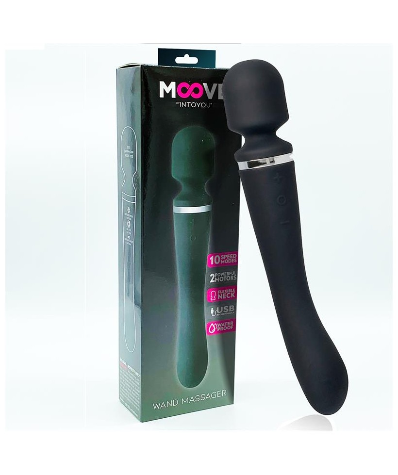 Masajeador 2 en 1 Silicona Negro