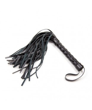 Flogger Patrón de Diamante y Mango de Metal 39 cm Negro
