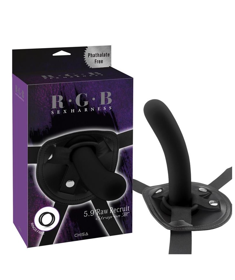 Arnes con Dildo Raw Recruit Talla M Negro