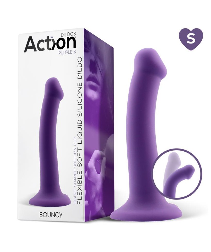 Bouncy Dildo Silicona Liquida Hiper Flexible 65 165 cm Talla S Purpura