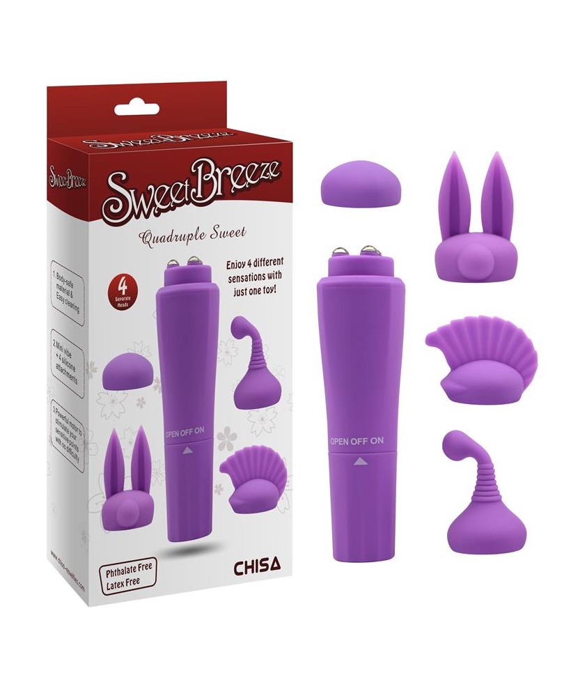 Estimulador con 4 Cabezales Sweet Purpura