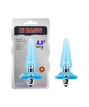 Plug Anal con Vibracion Nicoles 12.5 x 3.2 cm Azul