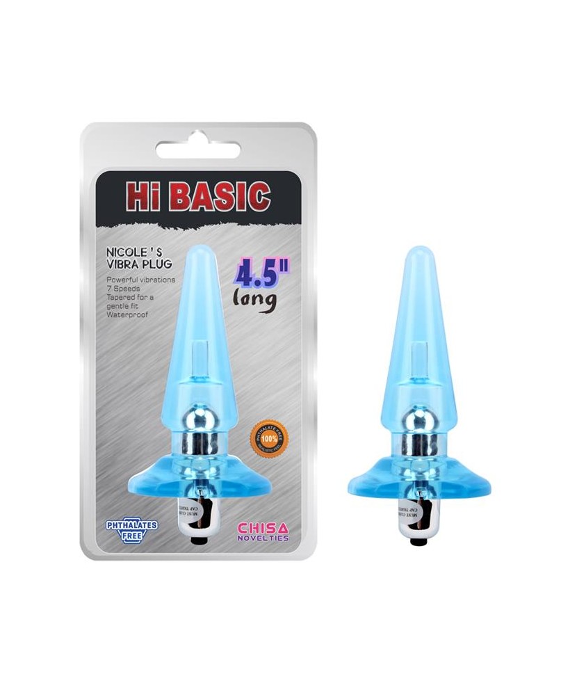 Plug Anal con Vibracion Nicoles 125 x 32 cm Azul