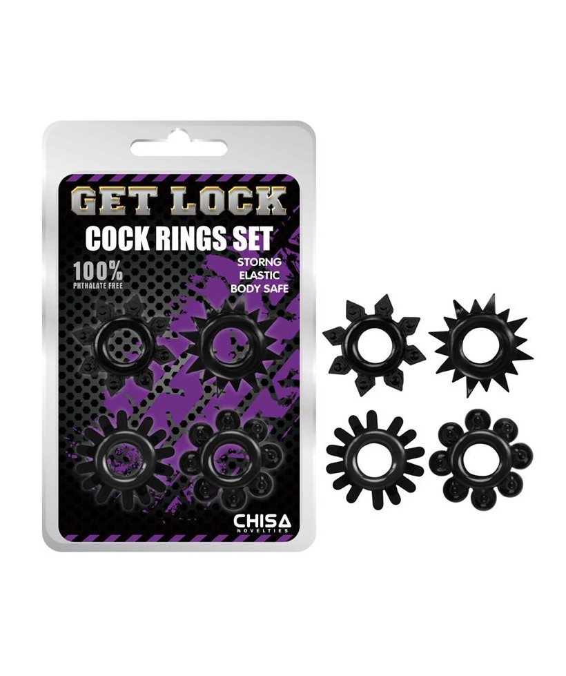 Set de Anillos para el Pene Negro