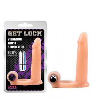 Funda para el Pene con Vibracion 15.5 cm Natural