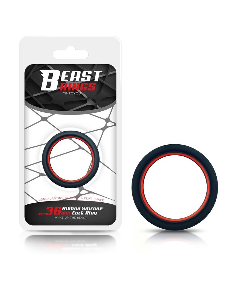 Anillo para el Pene 100 Silicona Solida 36 cm Rojo y Negro