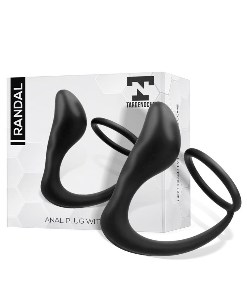 Randal Plug Anal con Anillo para el Pene Silicona Negro