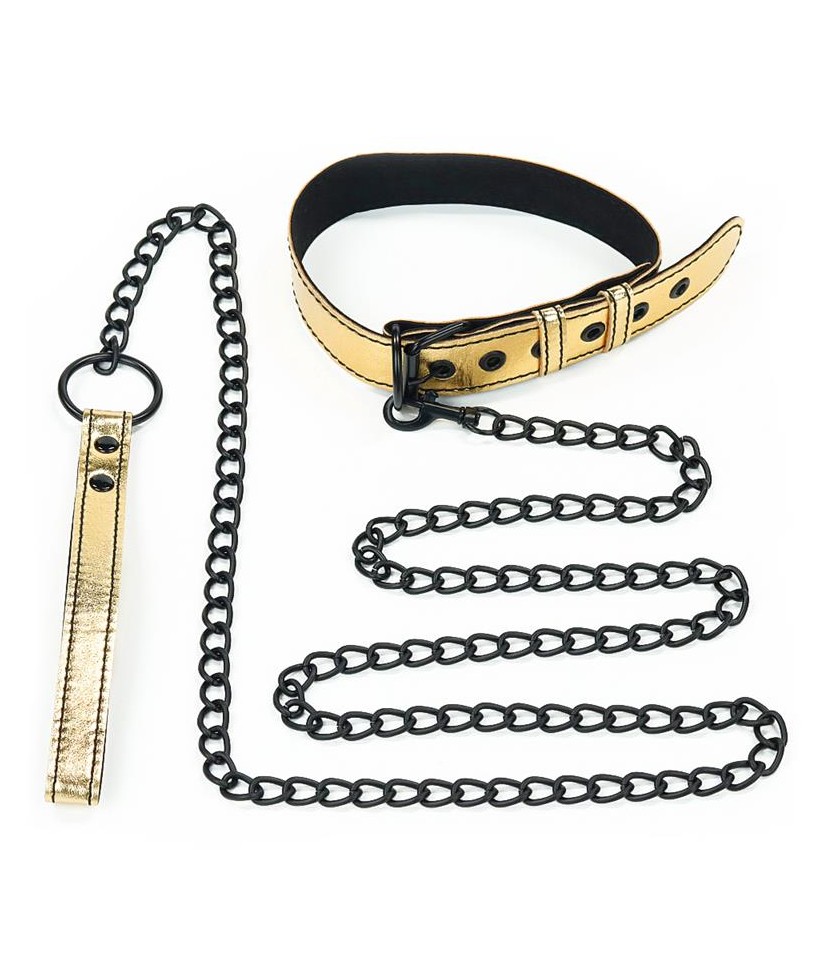 Collar con Correa Bondage Dorado