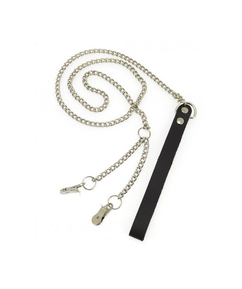 Correa Metalica con Pinzas Labios Vaginales 90cm