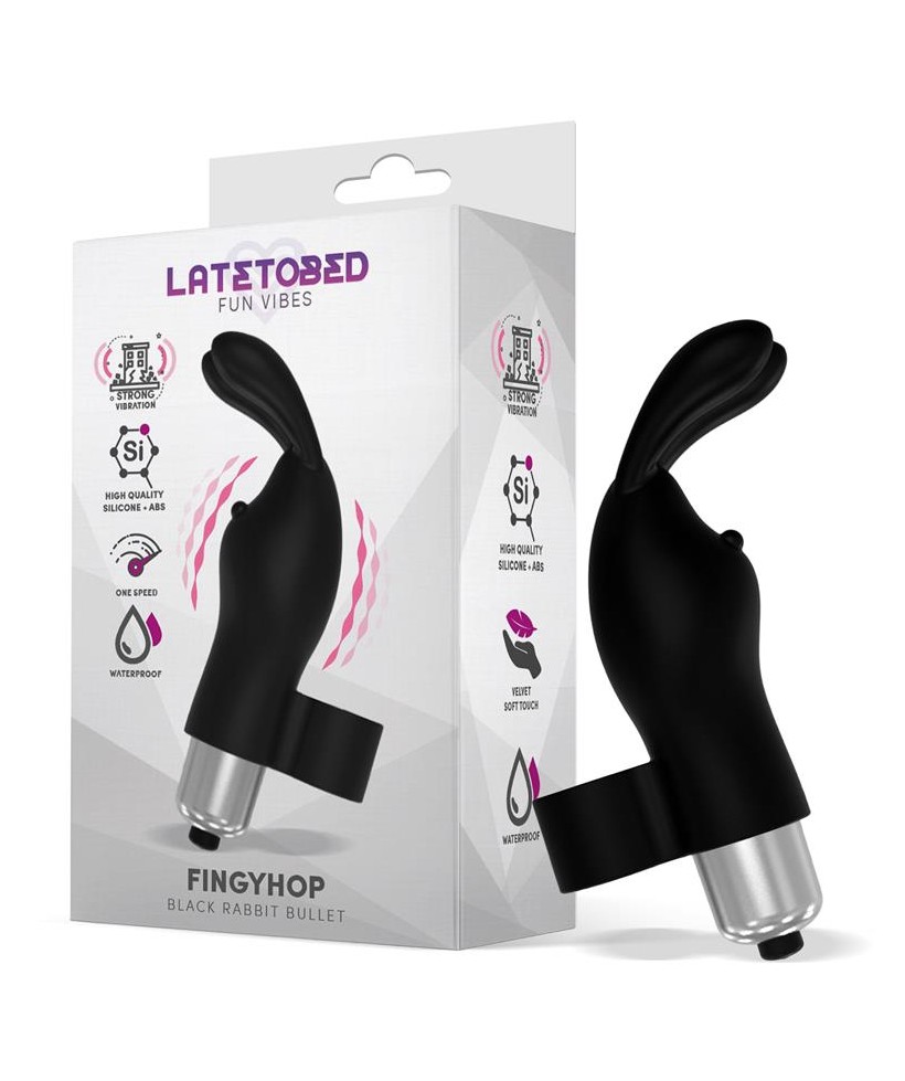 Fingyhop Bala Vibradora con Conejito Siicona Negro