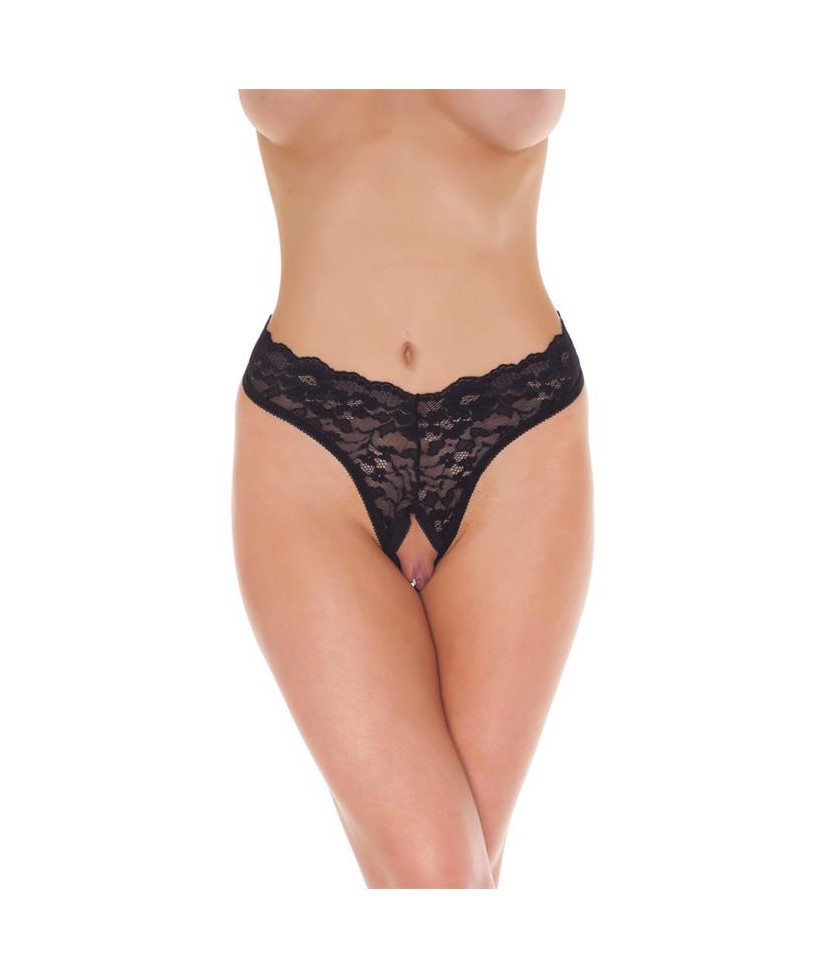 Tanga Abierto Negro Talla unica