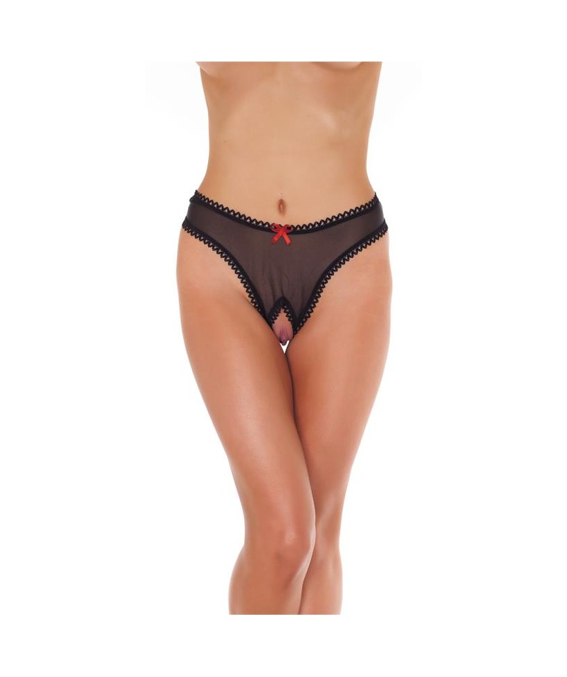 Tanga Abierto Negro Talla unica