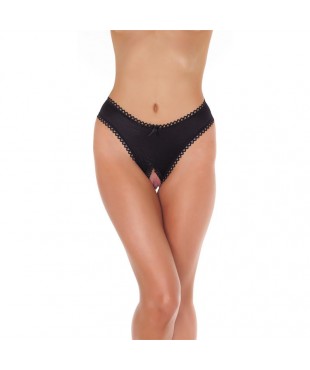 Tanga Abierto Negro Talla Única
