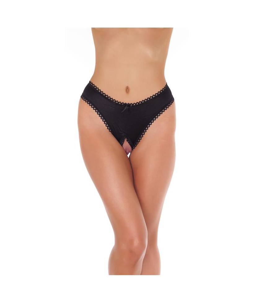 Tanga Abierto Negro Talla unica