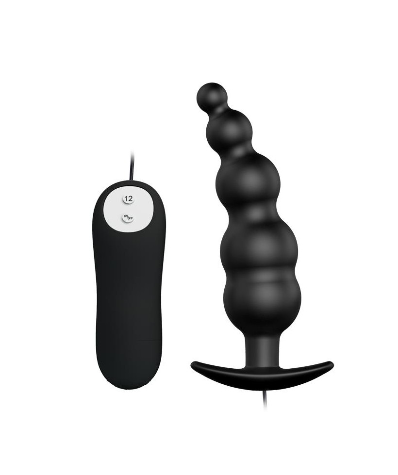 Vibrador Anal Burbujas Negro con Control Remo cl70