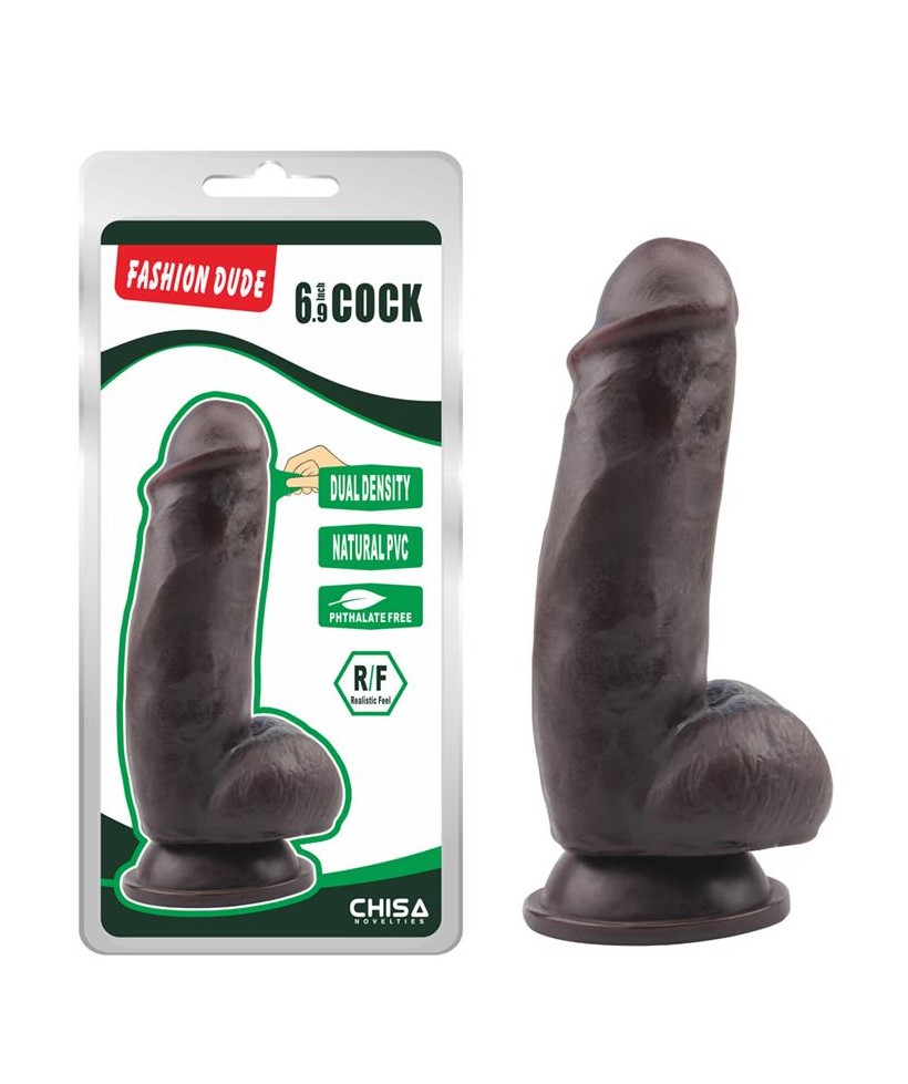 Dildo Dual Density Fashion Dude 175 x 49 cm Marron