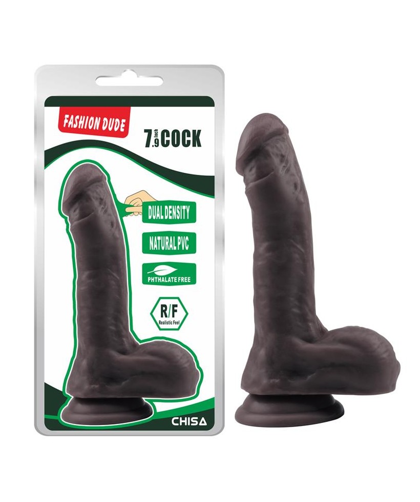Dildo Dual Density Fashion Dude 205 x 45 cm Marron