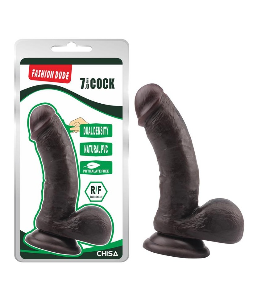Dildo Dual Density Fashion Dude 175 x 4 cm Marron