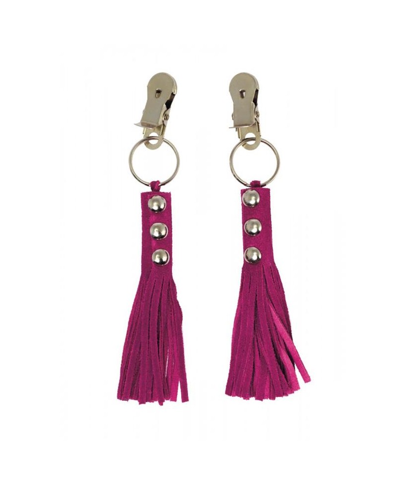 Pinzas para Pezones Cuero Rosa