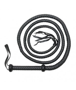 Látigo Trenzado Cuero Negro 250 cm