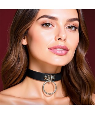 Collar con Aro Cuero Vegano Talla Única